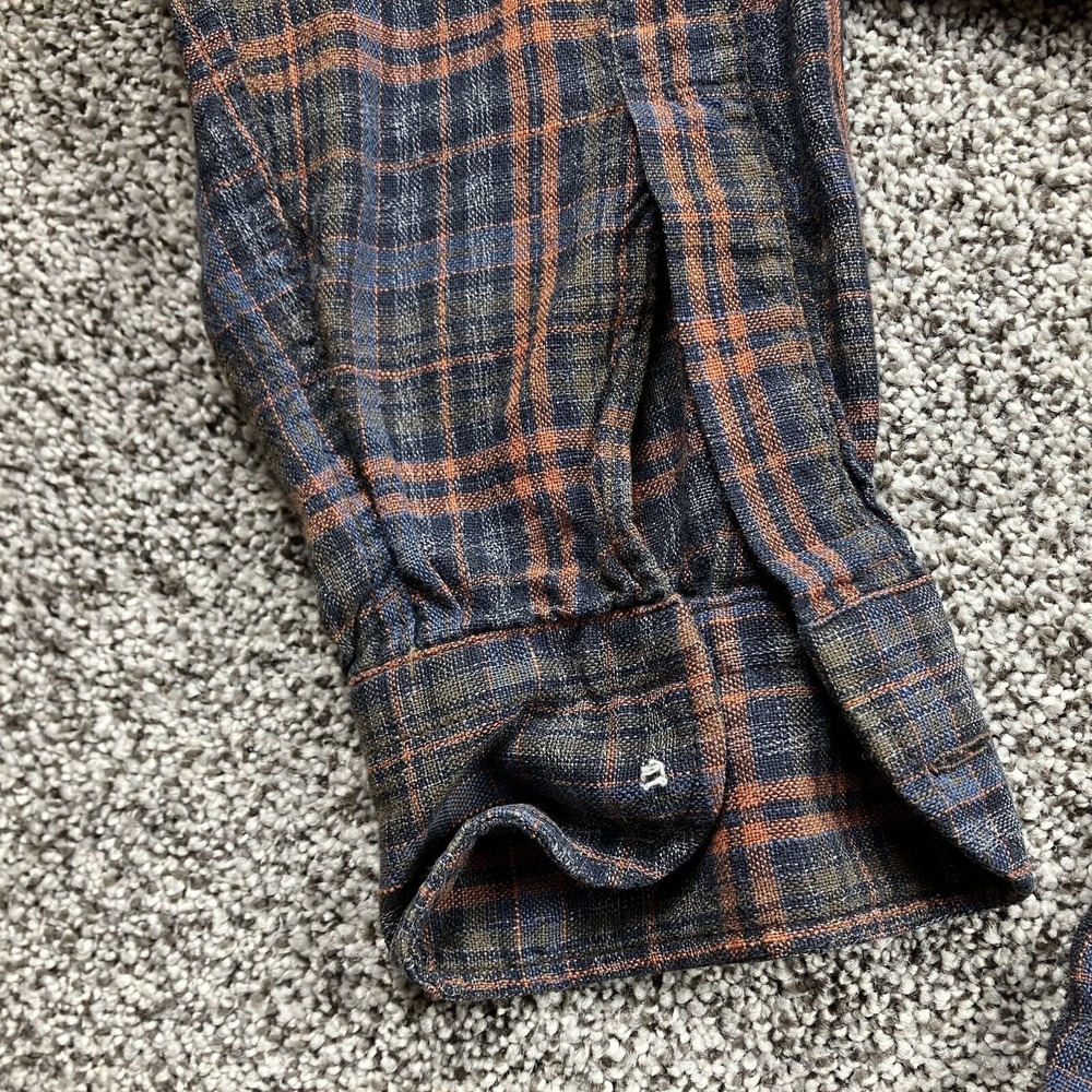 G Vasta Shirt Medium Flannel Plaid Biella Collezioni Button Up Italy Mens - Picture 4 of 10